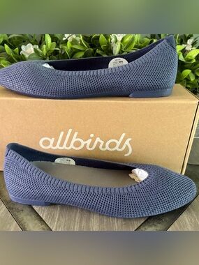 allbirds Ballet Tree Breezer Flat Pointed Sustainable Shoe Hazy Indigo New NIB 8